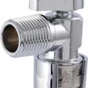 SharkBite Max 1/2 x 1/2 Inch MIP Angle Stop Valve, Quarter Turn, Push to Connect Brass Plumbing Fitting, Brushed Nickel Finish, PEX Pipe, Copper, CPVC, PE-RT, HDPE, UR24946