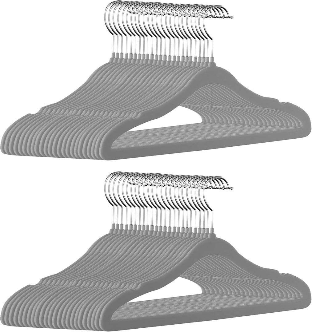 GoodtoU Velvet Kids Clothes Hangers 50 Pack 14.3 Inch Dark Gray