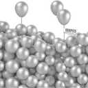 LovesTown 160 PCS 5 inch Silver Balloons, Small Silver Latex Party Balloons Helium Quality for Birthday Graduation Baby Shower Wedding Bridal Bachelorette Party Decorations