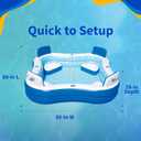 Blue Wave Premier Family Inflatable Pool with Seats 88-in x 88-in x 26-in Four-Seater Pool for Backyard Fun Durable 4-Person Inflatable Pool with Cover, Drain Plug & Repair Patch
