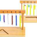 Kghios Montessori Math Toys Materials for Toddlers 1-20 Beaded Hanger Color Bead Stairs with Beads Montessori Mathematics Educational Materials Learning Tools Preschool Toys