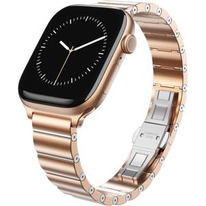 LULULOOK Compatible with Apple Watch Bands for Women 46mm 45mm 44mm 42mm 41mm 40mm 38mm, Metal Stainless Steel iWatch Strap for Apple Watch Series 11/10-1/SE Series