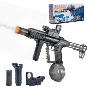 Electric Water Gun for Kids 8-12 Years Old, Transparent Automatic Water Gun, high Power IP67 Waterproof, Classic Summer Pool Toys for Kids (Black)