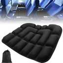 3D Inflatable Seat Cushion for Airplane Travel - Portable Air Seats Pad Pressure Relief with Storage Bag for Long Flights Car Office Camping Wheelchair Stadium Bleacher, No Pump Required, Black