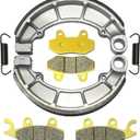 Front Brake Pads Rear Shoes for Kawasaki KLF300C C1-C17 Bayou 300 1989-2005 - KLF400B B1-B7 Bayou 400 4x4 1993-1999 Brakes Drum FA135 FA165 K710 MC0213