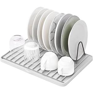 Silicone Dish Drying Mat with Drain Lip, Drying Matt Kitchen Counter, Drain Boards for Kitchen Counter, Dish Drainers for Kitchen Counter, Non-Slip Dish Drying Rack Pad 16" x 12" White Silicone Dish Drying Mat with Drain Lip, Drying Matt Kitchen Counter, Drain Boards for Kitchen Counter, Dish Drainers for Kitchen Counter, Non-Slip Dish Drying Rack Pad 16" x 12" White