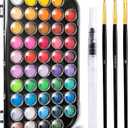 Watercolor Paint,watercolor paint set,48 Colors Washable Watercolor Paint Set With Brush, Refillable Water Brush Pen, Palette, and Water-Washable Paints for Adults Artist Beginner (Black)