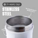BlenderBottle Strada Shaker Cup Insulated Stainless Steel Water Bottle with Wire Whisk, 24-Ounce, White | Insulated, Water Bottle, Wire Whisk