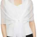PANTONIGHT Long Chiffon Sheer Scarf For womens (073 White)