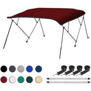 Naviskin 3-4 Bow 13 Different Size Bimini Top Cover Includes Mounting Hardwares,Storage Boot with 1 Inch Aluminum Frame (Burgundy) Naviskin 3-4 Bow 13 Different Size Bimini Top Cover Includes Mounting Hardwares,Storage Boot with 1 Inch Aluminum Frame (Burgundy)