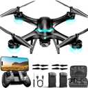 Drone with 1080P Camera for Beginners, Remote Control Quadcopter with Gestures Selfie, Altitude Hold, One Key Start, 3D Flips, 2 Batteries, Toy for Beginners, Black