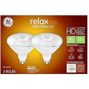 Ge Lighting 45249 15 Watt E26 Par38 Warm White Led Dimmable Relax Hd Light Bulbs 2 Count