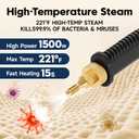 KEROMEE Steam Cleaner, 1500W High Pressure Steamer with 1.27Qt Tank, 15s Fast Heat, 6-Level Adjustable Steam, Portable Machine with 15pcs Kit for Dirt, Grease, Grout, Tile, Floor, Car Detailing