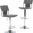 Sidanli Grey Bar Height Chairs, Swivel Barstools with High Backrest, Bar Stools Set of 2 for Kitchen Counter, Coffee Bar, Breakfast Countertop