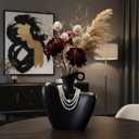 Ceramic Vase, Human Body Vase for Home Decor, Modern Minimalist Boho Vase for Living Rooms, Bedrooms, Shelves, Dining Tables, Bathrooms, and Offices (Black)