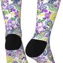 4 x Vintage Paisley Floral Funny Socks Novelty Crew Socks For Women Men
