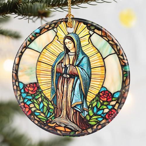 Christmas Ornament, Dodosky 2.8in Ceramic Religious Xmas Decor, Christmas Tree Ornaments, Xmas Decorations for Tree, Holiday Ornament, Christian Home Decor, Gift Ideas, Christian Gifts, Religious Gift