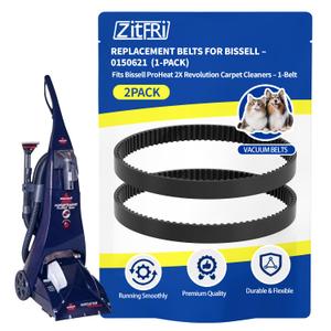 Replacement Belts for Bissell Proheat Vacuum  2-Pack Brush & Drive Belts  Fits Models 1694W, 1697, 1698, 1699, 1799, 1846, 7901, 7920, 7950, 8806, 8905, 8910  Replaces Parts 0150621
