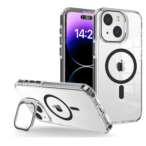 WOGROO iPhone 15 Pro Max Case, Compatible with MagSafe, Magnetic Kickstand, Clear Black