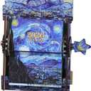 2026 calendar desk calendar Wooden Hand-Crank Monthly Flip Calendar - DIY Assembled Tabletop Art with Classic Oil Painting Masterpieces for Office Decor, Home, Gift