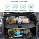 Powerty Retractable Cargo Cover for 2018-2024 BMW X3, Canvas Texture Trunk Cover Privacy Screen Rear Security Shade for BMW X3 Accessories