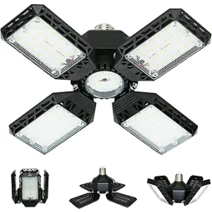 LED Garage Light,150W Deformable Garage Ceiling Lights,15000LM, 4 Adjustable Panels, E26/E27 Shop Lights for Basement, Barn, Workshop,High Bay Light