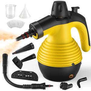 Steam Cleaner, Pressurized Handheld Steam Cleaner for Home, Multi-Surface Steamer for Cleaning with Safety Lock, Portable Cleaning Steamer for Kitchen, Bathroom, Car, Grout, Upholstery and Clothes