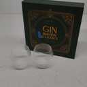 Vintage Art Deco Gin and Tonic Balloon Glasses | Set of 4 | 13.5 oz Stemless Crystal Copas for Drinking Gin Cocktails | Retro Gift Goblets for Gin Lovers | Bubble Cups for Bar Drinks