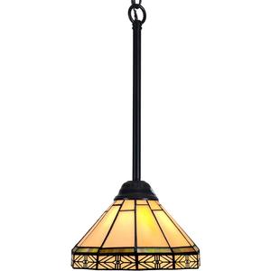 Capulina Tiffany Lamp Stained Glass Pendant Light Mini 8 Wide Antique Rustic Tiffany Style Hanging Lamp for Kitchen Island Counter Dining Room Hallway