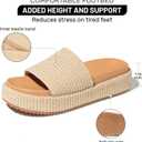 EQAUDES Women's Platform Wedge Sandals Open Toe Summer Espadrilles Beach Raffia Slip On Cute Woven Dress Shoes Comfortable Resort Wear Trending 2025