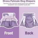 Pet Soft Female Dog Diapers - 3 Pack Washable Dress-Style Dog Diapers Female for Girl Dogs in Heat - Reusable Doggy Period Panties Puppy Diapers (Classic, S) (Small:10''-14'')
