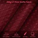PANGSINNE Stall Burgundy Fabric Shower Curtain - Waffle Textured Small Heavy Duty Cloth Shower Curtains for Bathroom, 256GSM Narrow Hotel Spa Luxury Bath Curtain Set with 6 Hooks (36Wx72H, Burgundy)