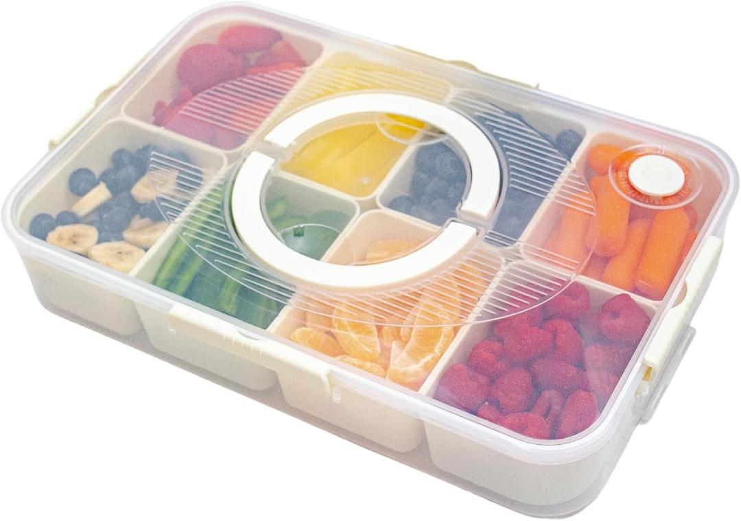 Puccino's Kitchen Snackle Box Container; 1 Pack; Microwave and Dishwasher Safe; Versatile snack box; Serving tray; Ideal Lunchable Container; snack box container serving dish; adult bento box