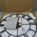 LEIKE Large Wall Clock, 24" Completely Silent, Non Ticking, Battery-Operated,Rustic Round Modern Metal Wall Clock Decor for Living Room, Bedroom and Kitchen, (60cm, Black-Roman Number)