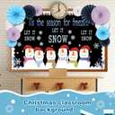 Snowman Classroom Bulletin Board Decorations Set Let It Snow Snowman Banner with Paper Fans Snowflake Class Backdrop DIY Photo Board for School Window Home Wall Party Decor