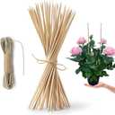 HOPELF 50 Pack 16" Bamboo Plant Stakes for Wood Garden SticksWooden Indoor Gardening Floral Potted Plant SupportCrafts, More Size Choices 8"/12"/16"