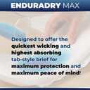 LivDry EnduraDry Max Adult Diapers with Tabs, Up to 12-Hours, Super Absorbent Incontinence Underwear, Leak Protection Briefs, Large, 16-Pack