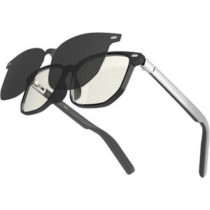 WGP Smart Audio Bluetooth Glasses for Men and Women, Blue Light Blocking Lenses with Sunglasses Magnetic Lenses, Open Ear Speaker, Lightweight for Working Meeting Traveling Driving Fishing (Gradient Color)