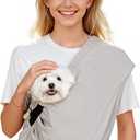 Dog Carrier Sling for Small Dogs Cats- Hands Free Pet Sling Carrier with Mesh Lining Pocket & Safety Hook, Adjustable Cat Dog Front Carrier for Travel, Daily Walk, Outdoor,Grey L