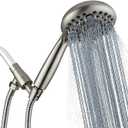 G-Promise Handheld Shower Head High Pressure 6 Spray Settings, Detachable Hand Held Showerhead 4.9 Inch Face with Extra Long Flexible Hose and Metal Adjustable Bracket (Brushed Nickel)