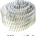 15-Degree Collated Wire Coil Siding Nails 1-1/4Inch x 0.092Inch 3600 Count Full Round-Head, Ring Shank, Hot-Dipped Galvanized for Rough Nailing of Lathing and Sheathing Materials