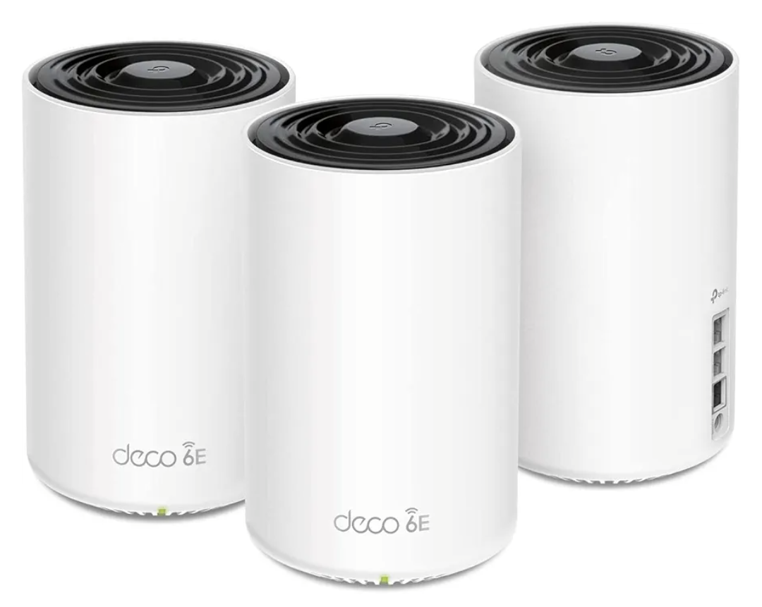 TP-Link Deco XE75 Pro AXE5400 Tri-Band WiFi 6E Mesh System - 2.5G WAN/LAN Port, Covers up to 7200 Sq.Ft, Replaces WiFi Router and Extender, AI-Driven Mesh, 6GHz Band, 3-Pack