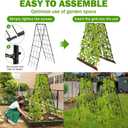 2 Pack 50" Tall A Frame Trellis for Climbing Plants Outdoor (50" X 17") Heavy Duty Garden Adjustable Trellis, Metal Trellis for Cucumbers, Beans, Tomatoes, Grapes, and Vining Vegetables