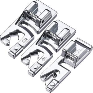 Boao 3 Pcs Narrow Rolled Hem Sewing Machine Presser Foot Set Includes 3mm, 4mm and 6mm Suitable for Household Multi-Function Sewing Machines Accessories