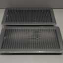 2 Pack 6x14 Inch Heavy Duty Steel Grey Floor Vents, Walkable Vent Covers with Easy Adjust Air Supply Lever for Home Floor