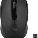 Rii Wireless Noiseless Mouse,2.4G Portable Computer Mice for PC, Laptop, Windows,Office Included Wireless USB dongle (Silent(Black)-New)