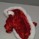 Baby Girl Christmas Outfit Fuzzy Trim Velvet Long Sleeve Romper Dress and Santa Hat 2 Piece Set (0-3 Months, Red)