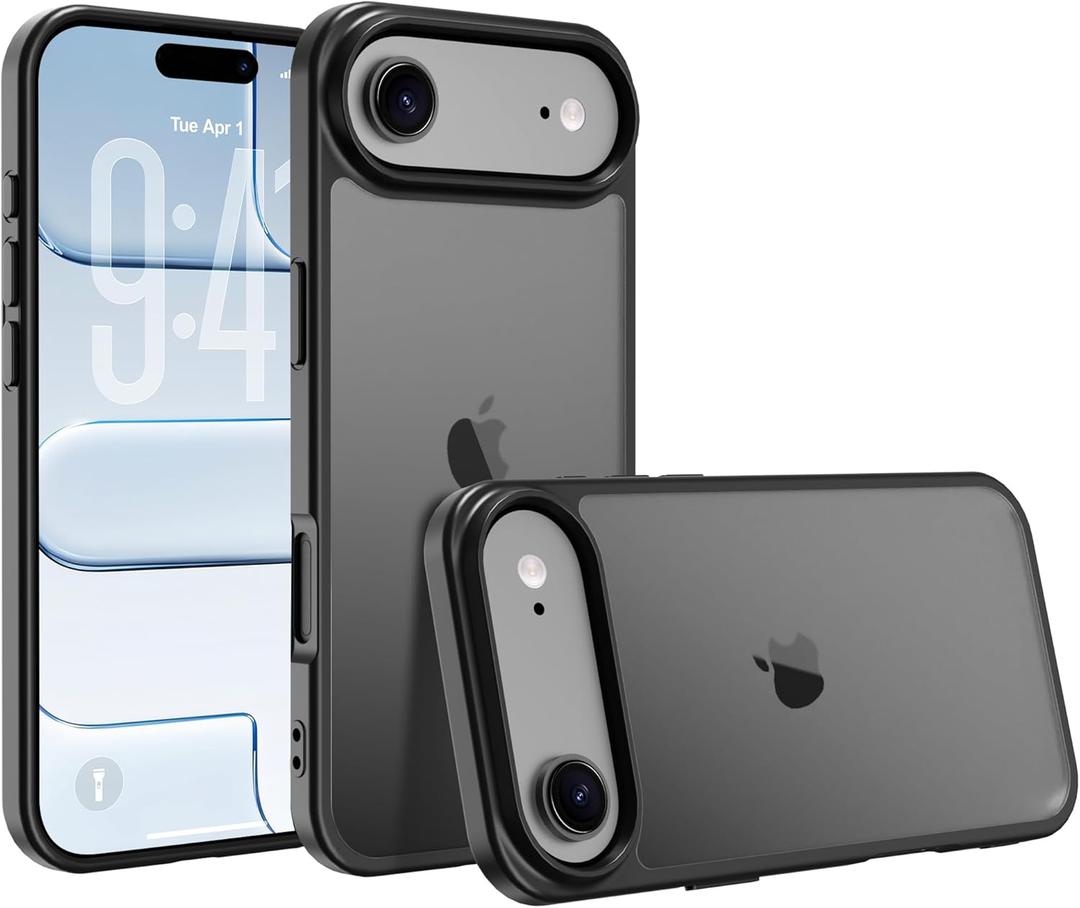 3 x for iPhone 17 air Case Translucent Matte Phone Cover, [10 FT Military Grade Drop Protection] Slim Durable Shockproof Protective Bumper (Black, iPhone 17 air)