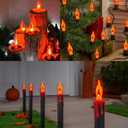 Flickering Flame Light Bulbs 1W, C7 E12 Incandescent (12 Pack), UL Listed 2200K Orange, Candelabra Bulbs for Window Candles, Chandeliers, Halloween Night Lights, C7 String Light Replacement