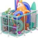 POOLHOUR Pool Float Storage Outdoor Pool Toy Storage Organizer for Pool Noodles, Toys, Floats, Balls, and Equipment, Mesh Rolling Storage Organizer Bin, Cyan